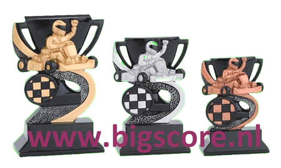 Karting Resinbeeld FG301 t/m FG303 Goud-Zilver-Brons